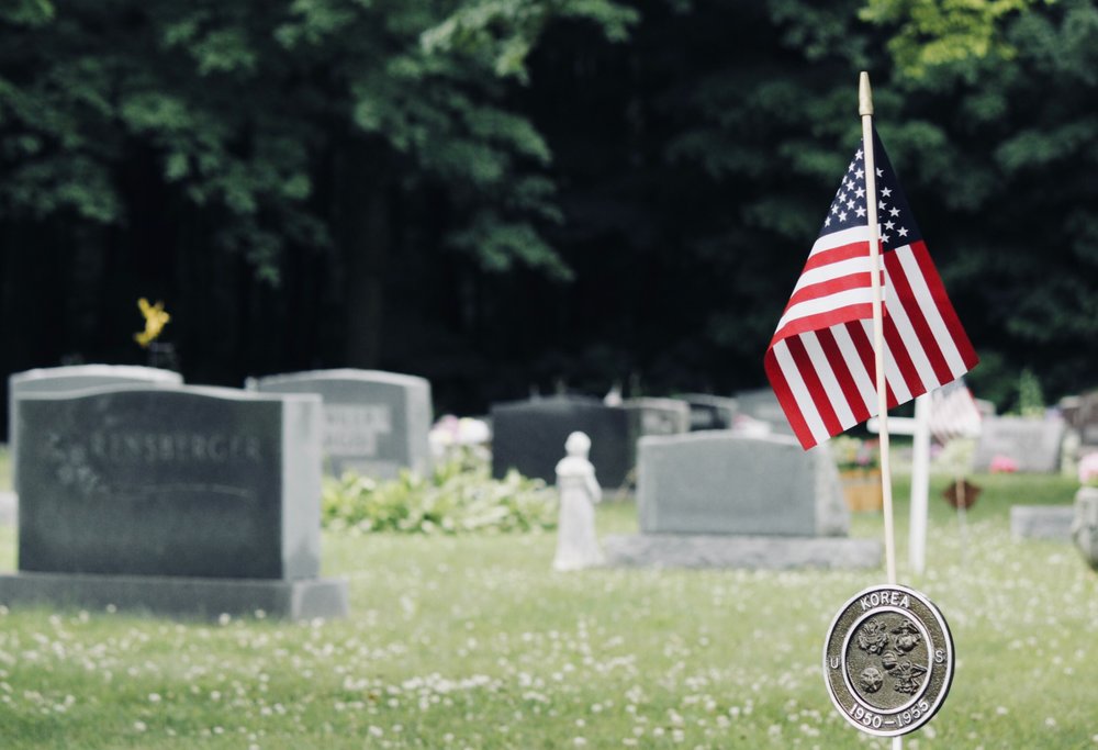 Decorating a Gravesite